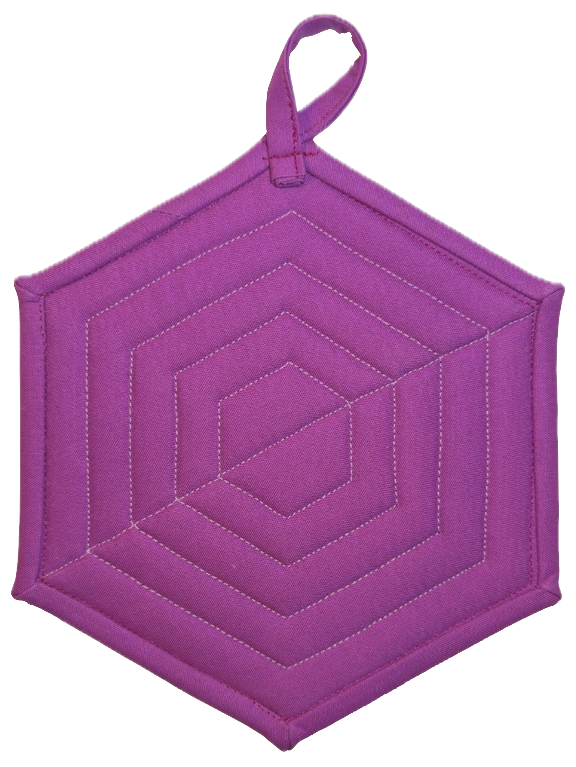 Handmade Quilted Pot Holder (Purple Hexagon)